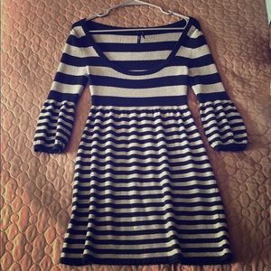 Black and grey sweater dress